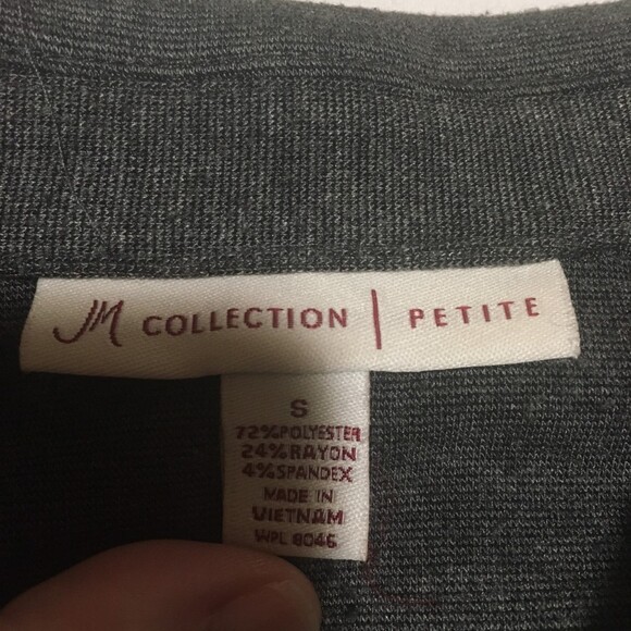 ✨️4 For $20✨️ jacket Womens Small petite gray 3 button jersey knit Career Preppy - Picture 3 of 6